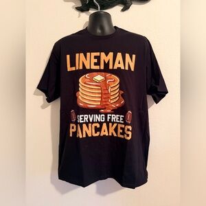 NWOT Port and Company Black Lineman Pancake Tee